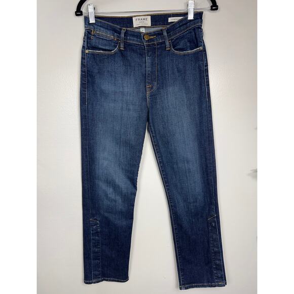 Frame Denim Jeans Meribel Straight Leg High Rise Snap Leg 27 Capsule Everyday - Picture 2 of 10